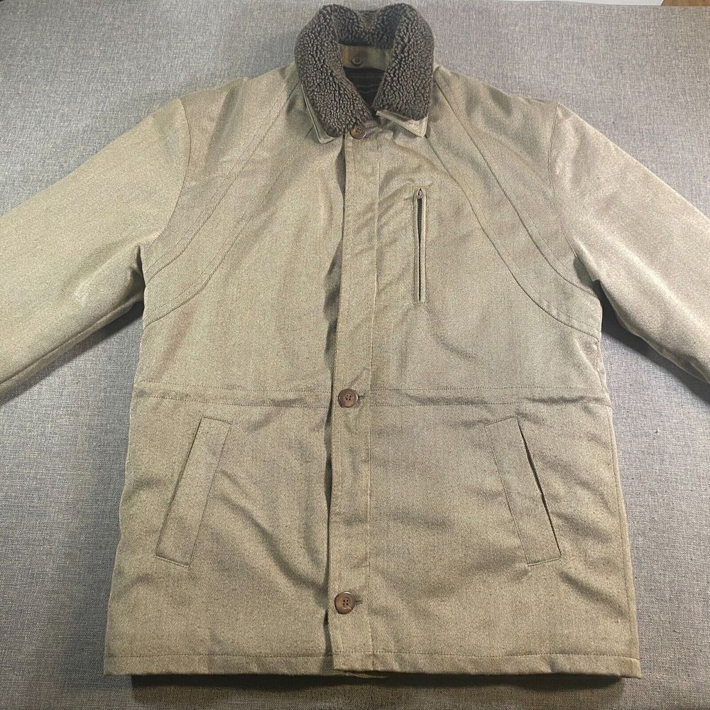Utex Flannel Lined Chore Jacket Mens Size Medium Grey Wool Blend‎ Field